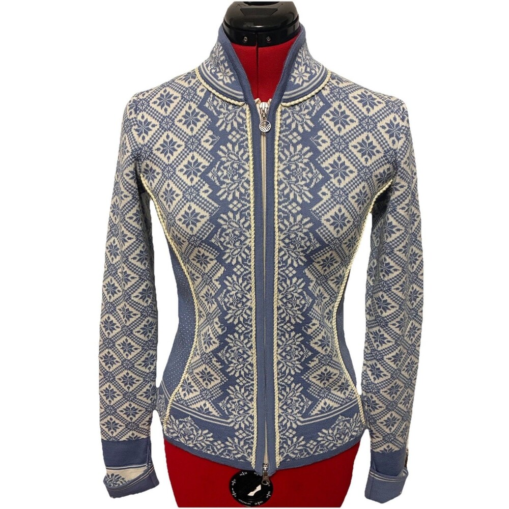 Dale of Norway Women's Christiania Jacket Light Blue/Cream Size S